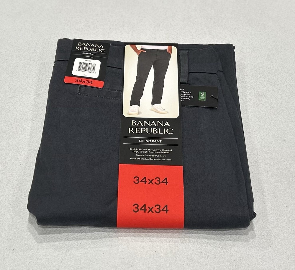 Banana Republic Men’s Chino Pants, Gray, Size 34X34