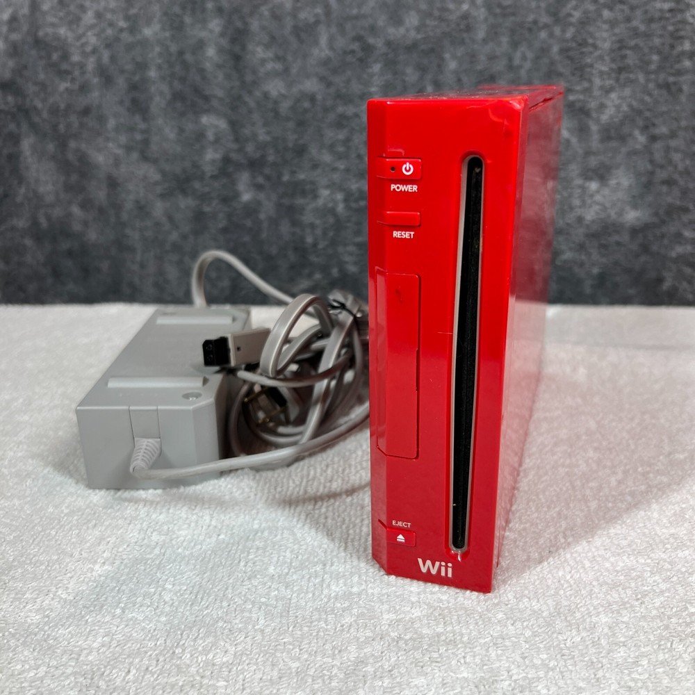 Nintendo Wii New Super Mario Bros Red Edition Console and Power Cord Only