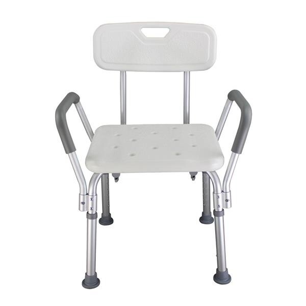 Sturdy Aluminium Alloy Medical Bath Bench with Back for Shower Safety