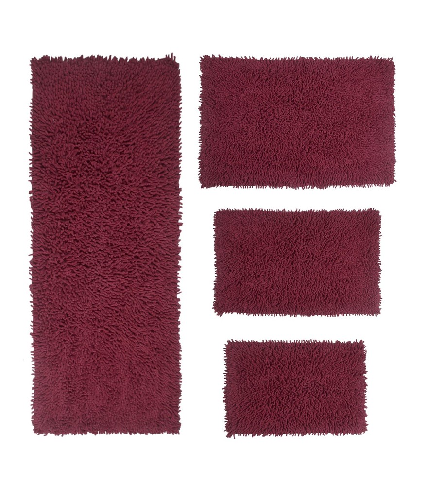Fantasia 100% Cotton Soft Washable Bath Rug Set for Bathroom