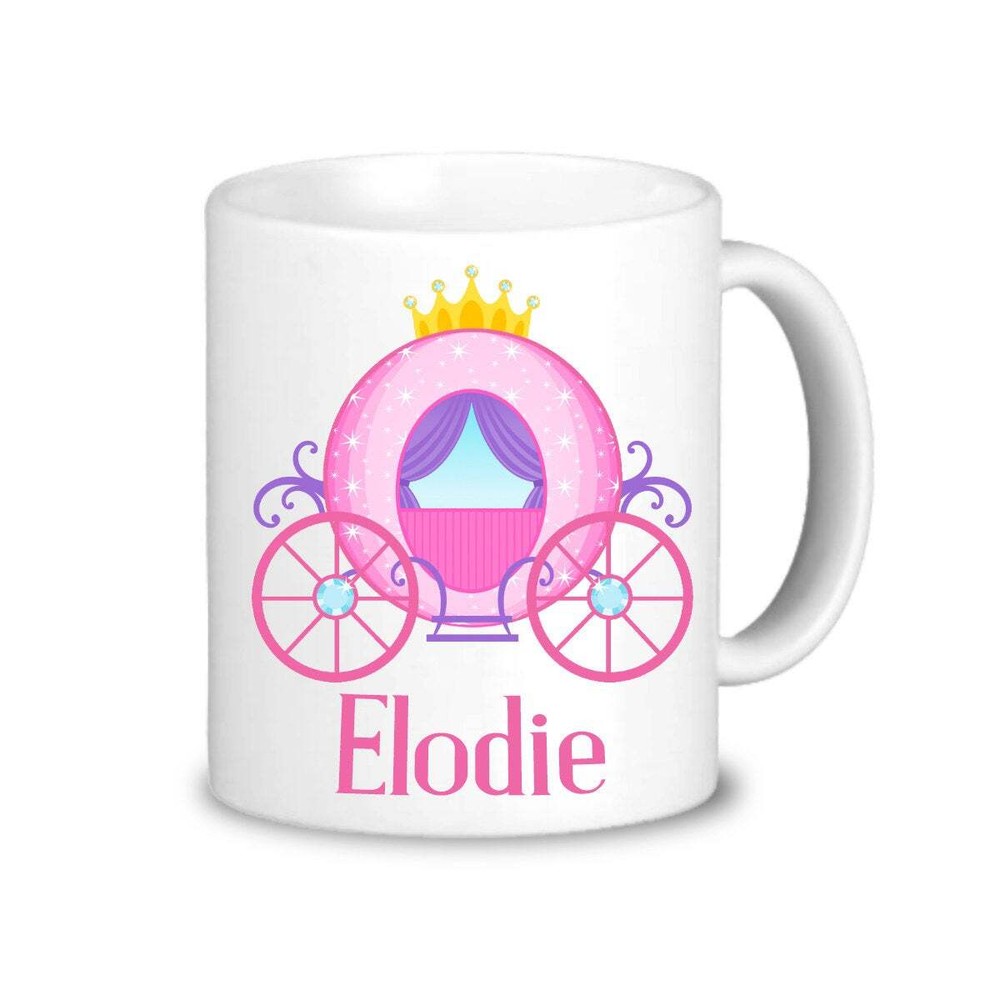 Personalized Princess Mug Pink Carriage Drinkware Cup Royal Princess Mug You