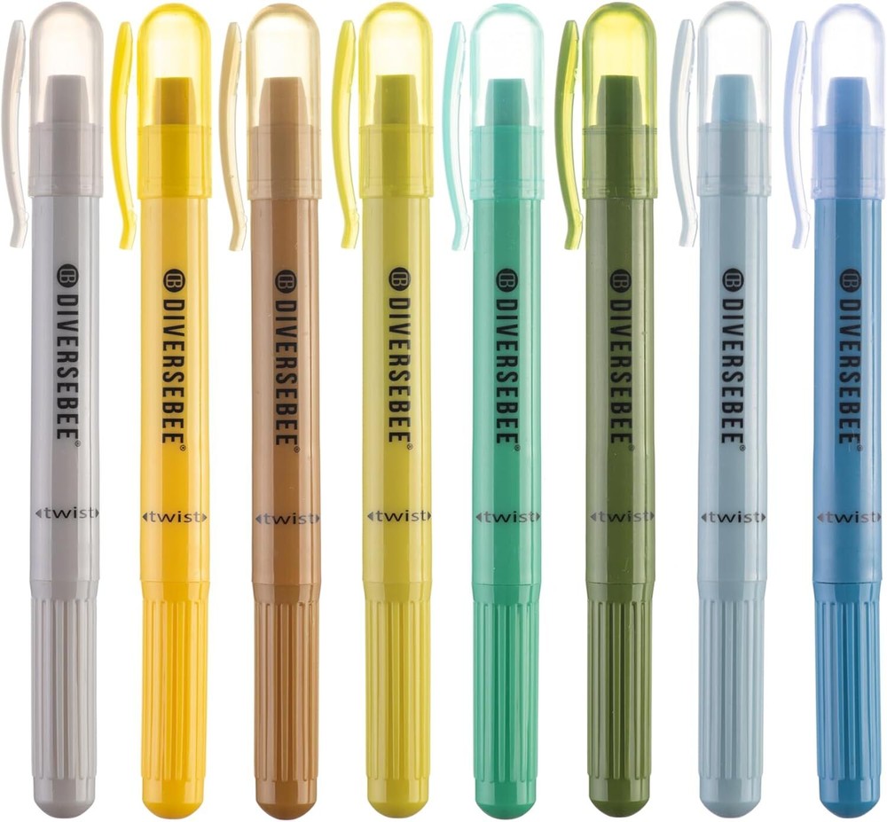 DIVERSEBEE Bible Highlighters and Pens No Bleed, 8 Pack Assorted Colors Oasis