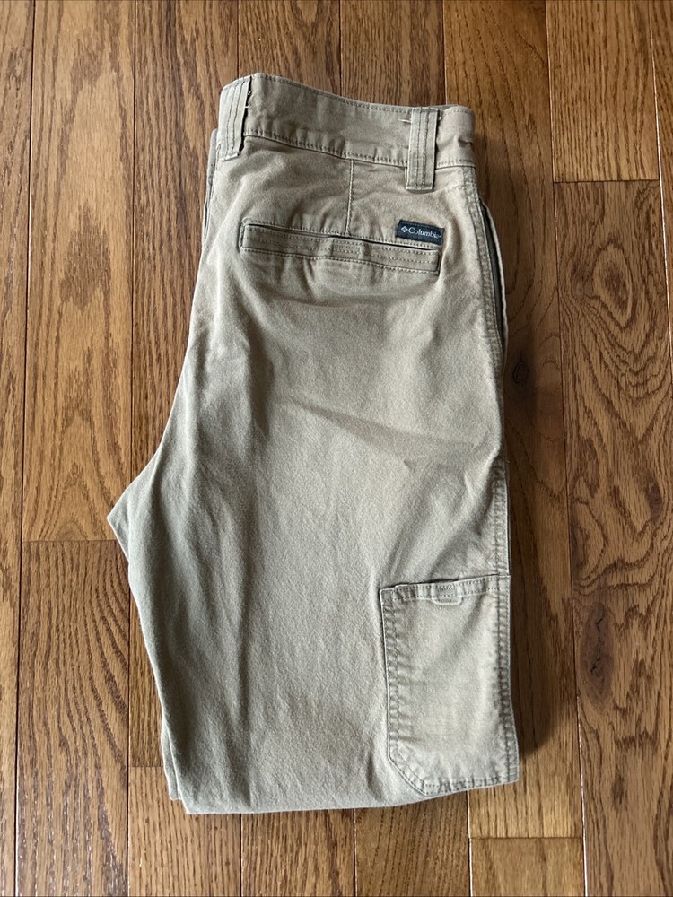 Columbia Pants Mens 32x32 Straight Fit Khaki Tan Outdoors Hiking Lightweight
