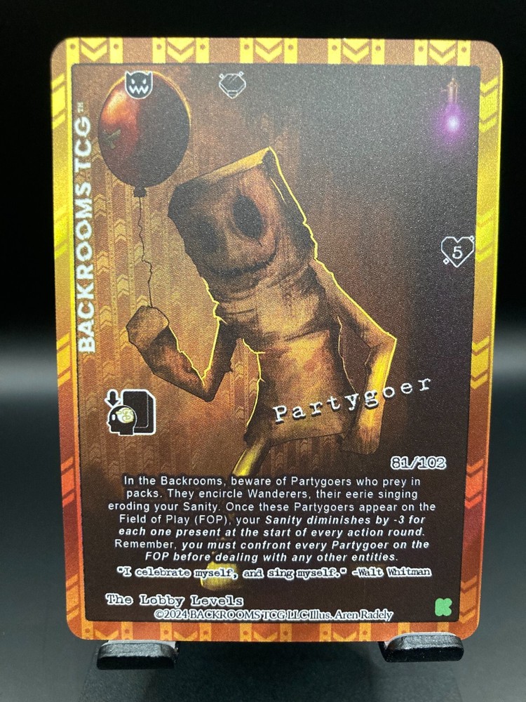 THE BACKROOMS TCG KICKSTARTER HOLO - PARTYGOER 81/102