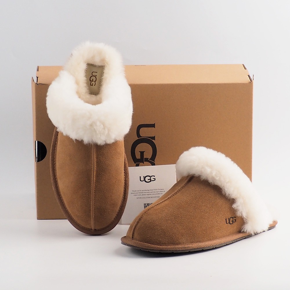 UGG Scuffette II in Chestnut Sheepskin Suede Slippers Women's Shoes US 6-11