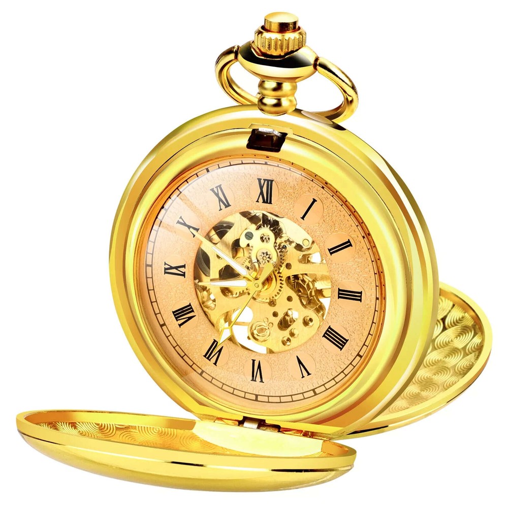 1Pc 0.7in Dial Vintage Mechanical Pocket Watch for Men, Perfect Gift