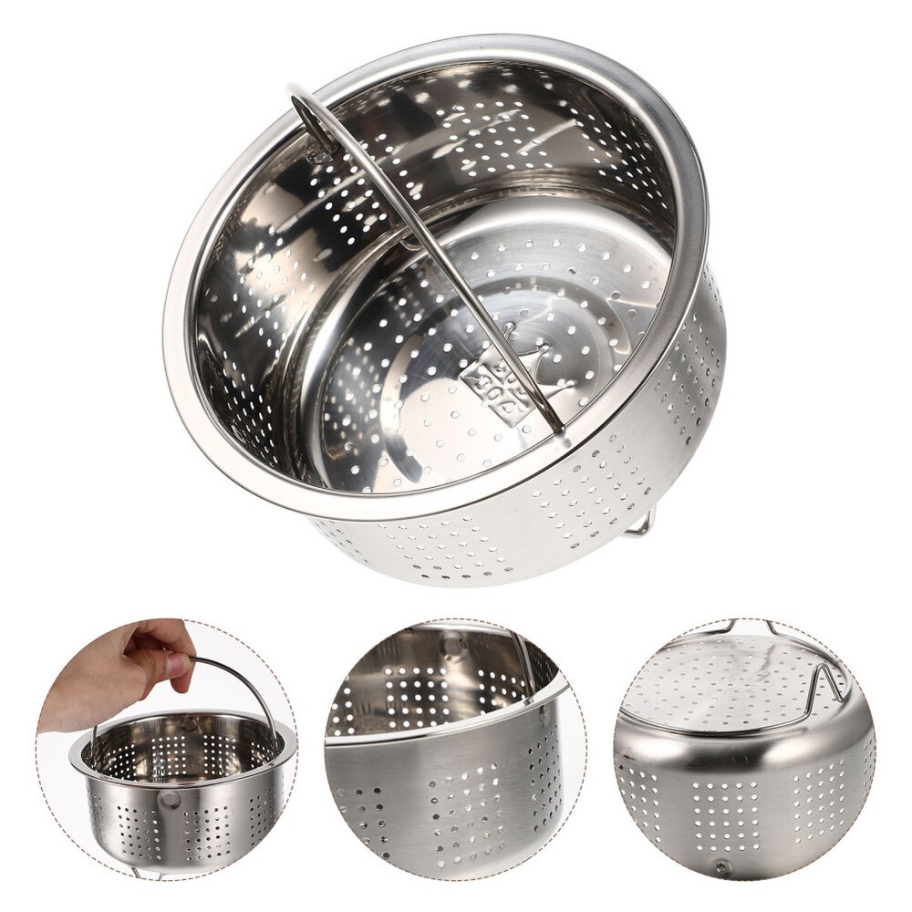 Microwave-Safe Kitchen Strainer Steamer Basket for Meat Veggies and Fruit