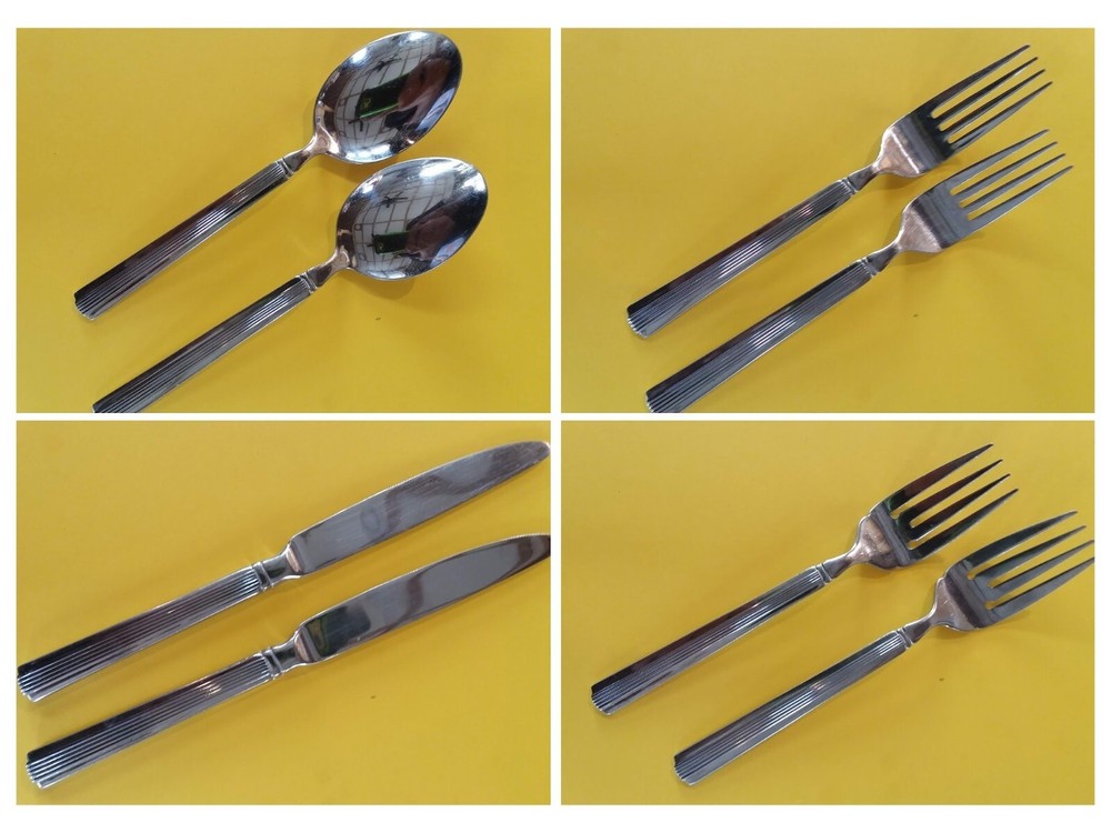 MacKenzie Pfaltzgraff Stainless BUY SETS of 2 Dinner forks, knives, Salad forks