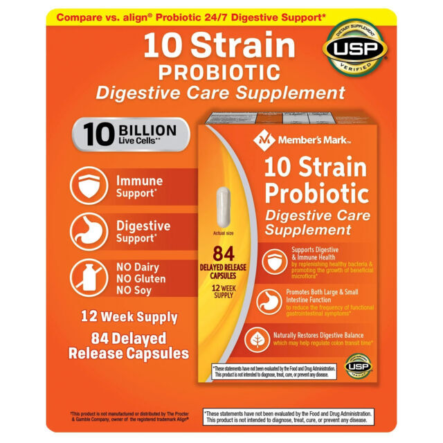 Member's Mark 10-Strain Probiotic 84ct - Daily Supplement Exp 04/25-image