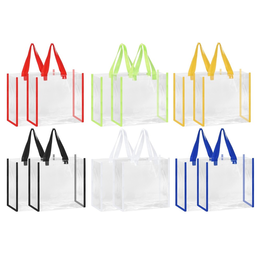 12 Pack Clear Tote Bags Bulk Stadium Approved 12