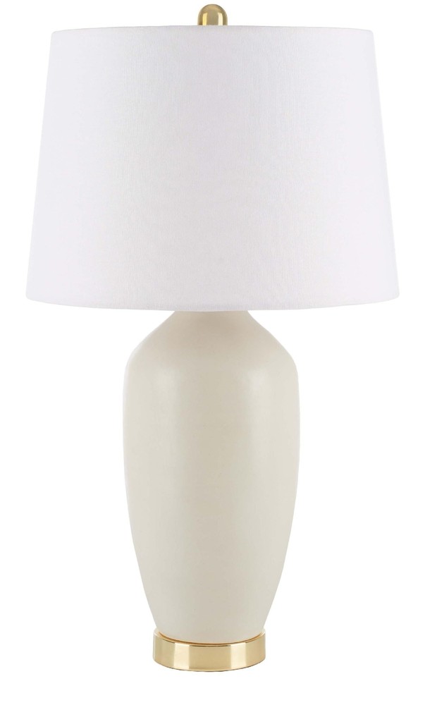Lighting Collection Laine Natural Ceramic 26-inch Table Lamp (LED Bulb Included)