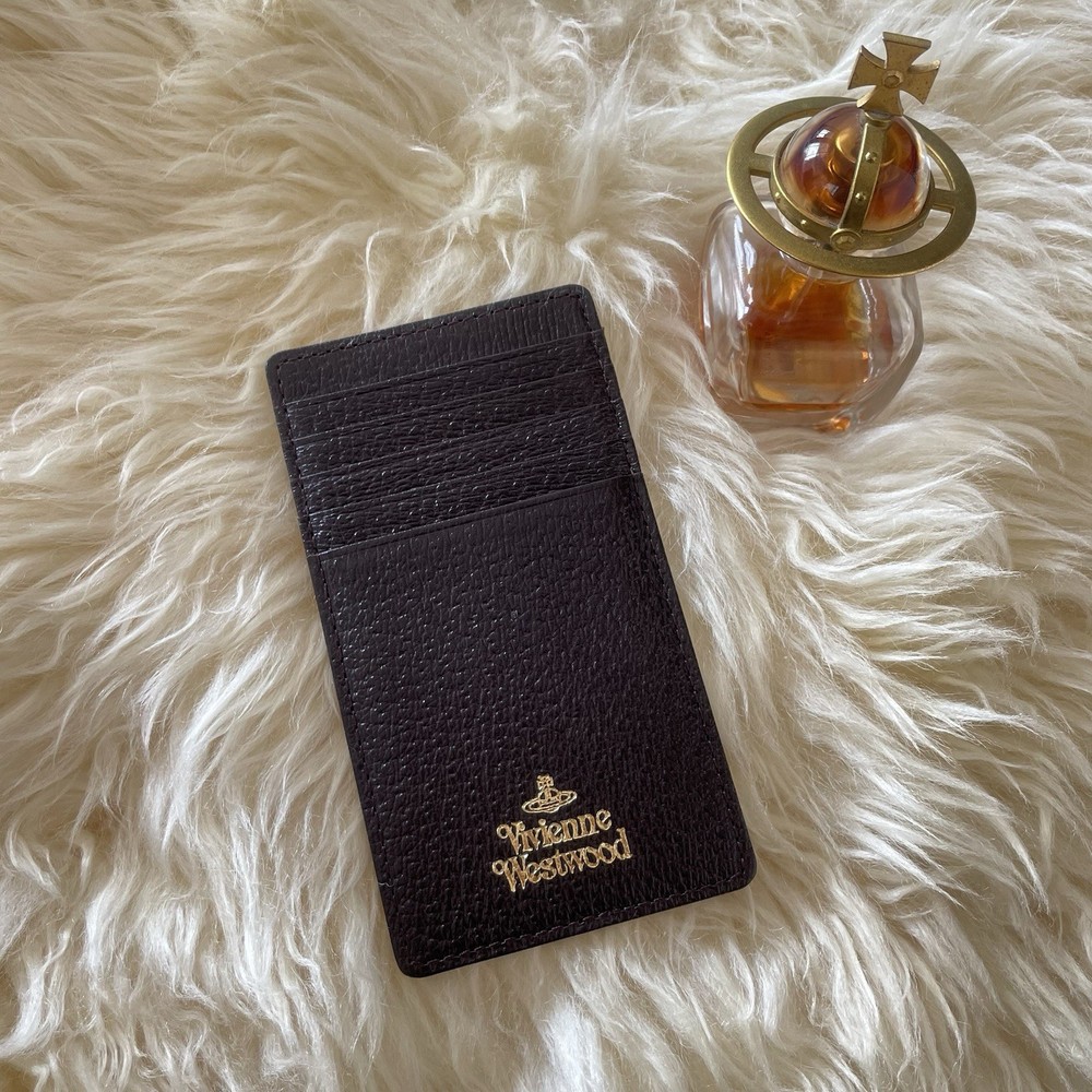 Vivienne Westwood Embossed Brown Leather Card Holder