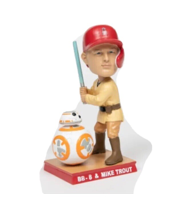 Presale Mike Trout & BB-8 Star Wars SGA Bobblehead LA Angels 04/21/2023 Disney p-image