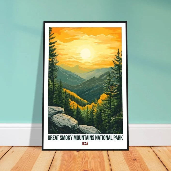 Explore Great Smoky Mountains National Park Travel Print USA