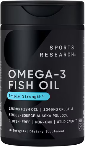 Sports Research Triple Strength Omega-3 Fish Oil Supplement
