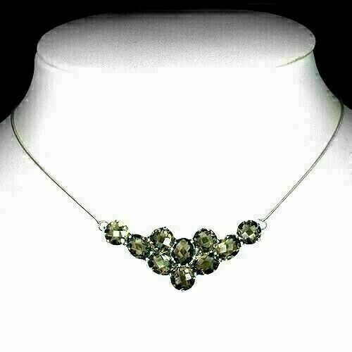 Silver Necklace Smoky Quartz Genuine Natural Mined Gems Solid Sterling 18 Inch