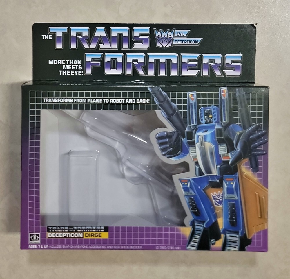 Transformers G1 Dirge Boxed Set with Insert Bubbles Manual Decepticon Robot New