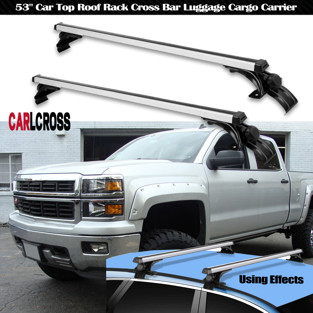 Universal Top Cargo Carrier Cross Bar Roof Rack For Car SUV w Raised Rails
