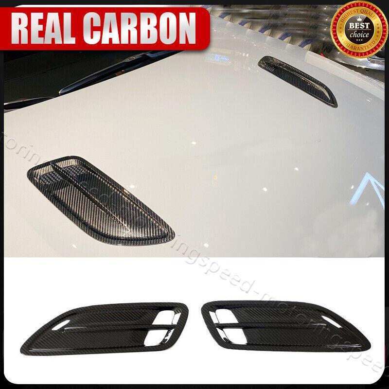 For 2018-23 Kia Stinger Front Hood Inlet Air Intake Vents Cover DRY CARBON FIBER