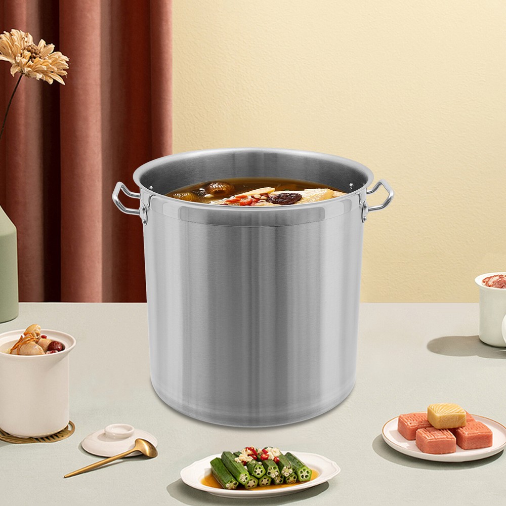 33.6L/50L Stainless Steel Stock Pot with Draining Bucket for Home & Restaurant Kitchens