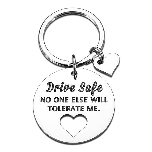 Fathers Day Husband Gifts from Wife, Birthday Drive Safe Keychain Gift for-image