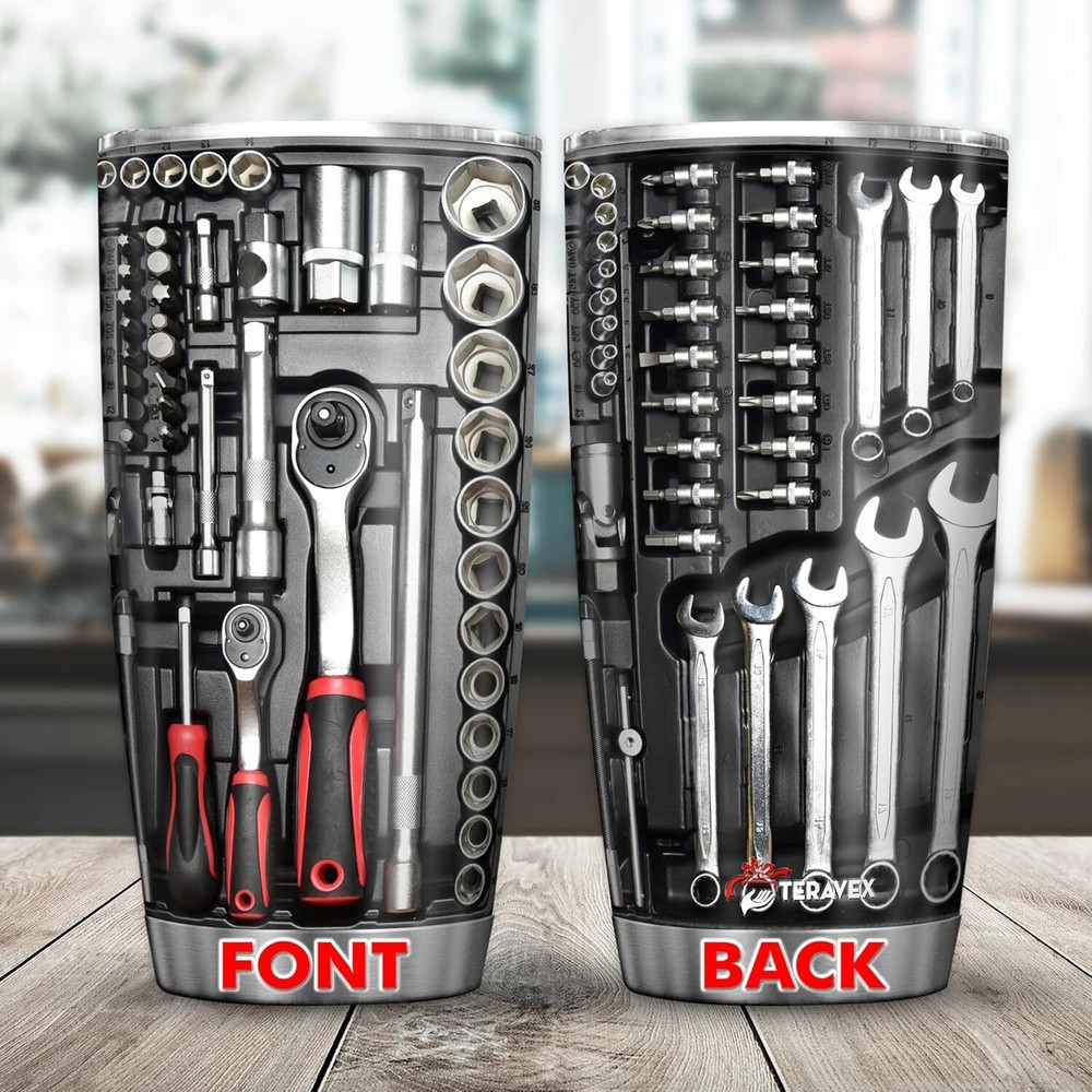 Mechanic Gifts for Men Insulated Vacuum Tumbler with Lid20 Ounces on National Me