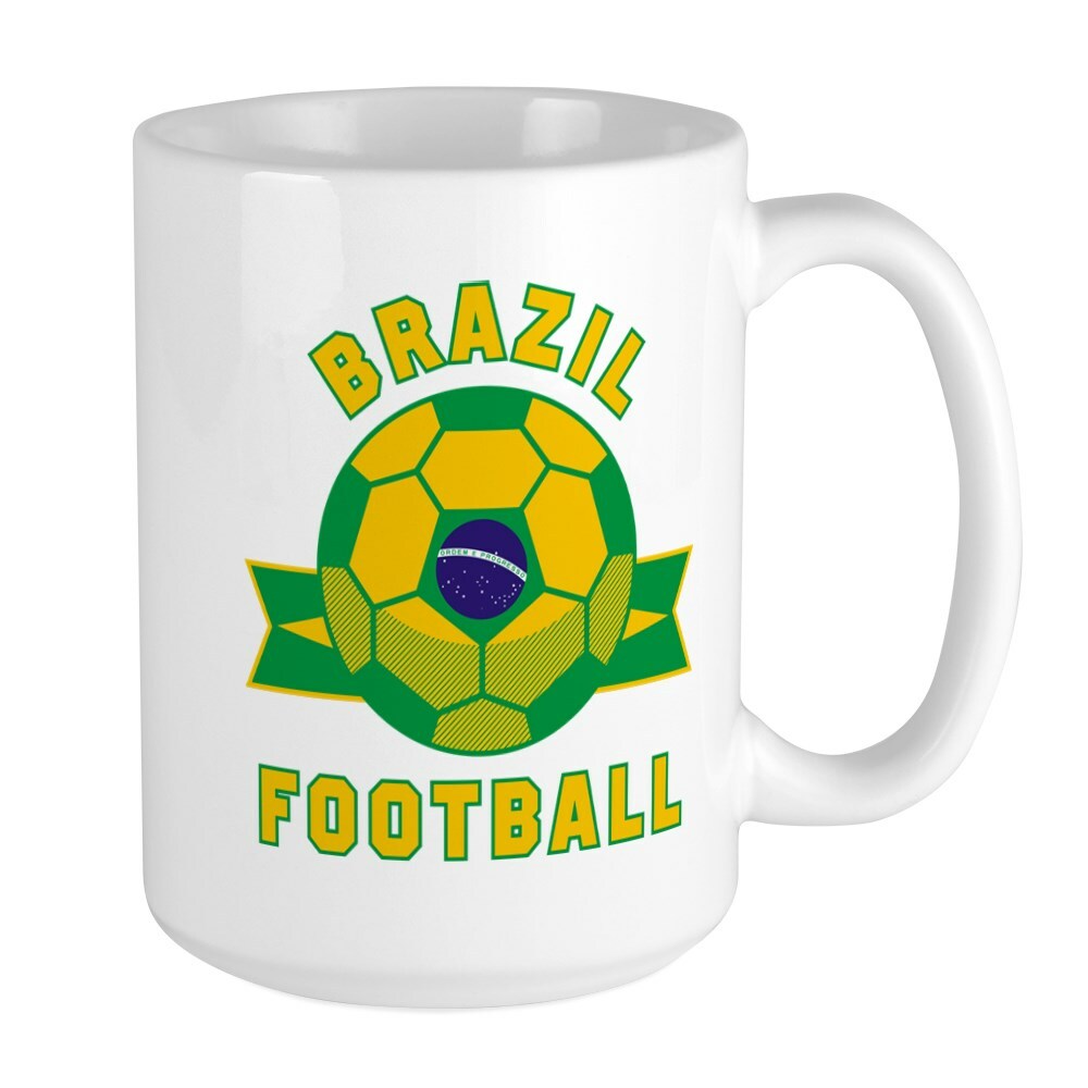 CafePress Brazil Football Mugs Large Mug (290011269)