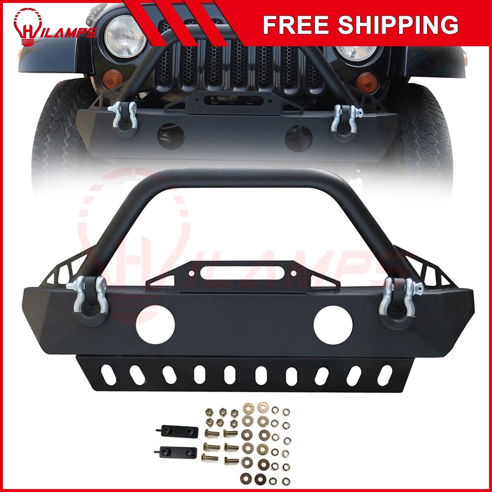2007-2018 Jeep Wrangler 3.6L Front Bumper with Fog Lights & Skid Plate  