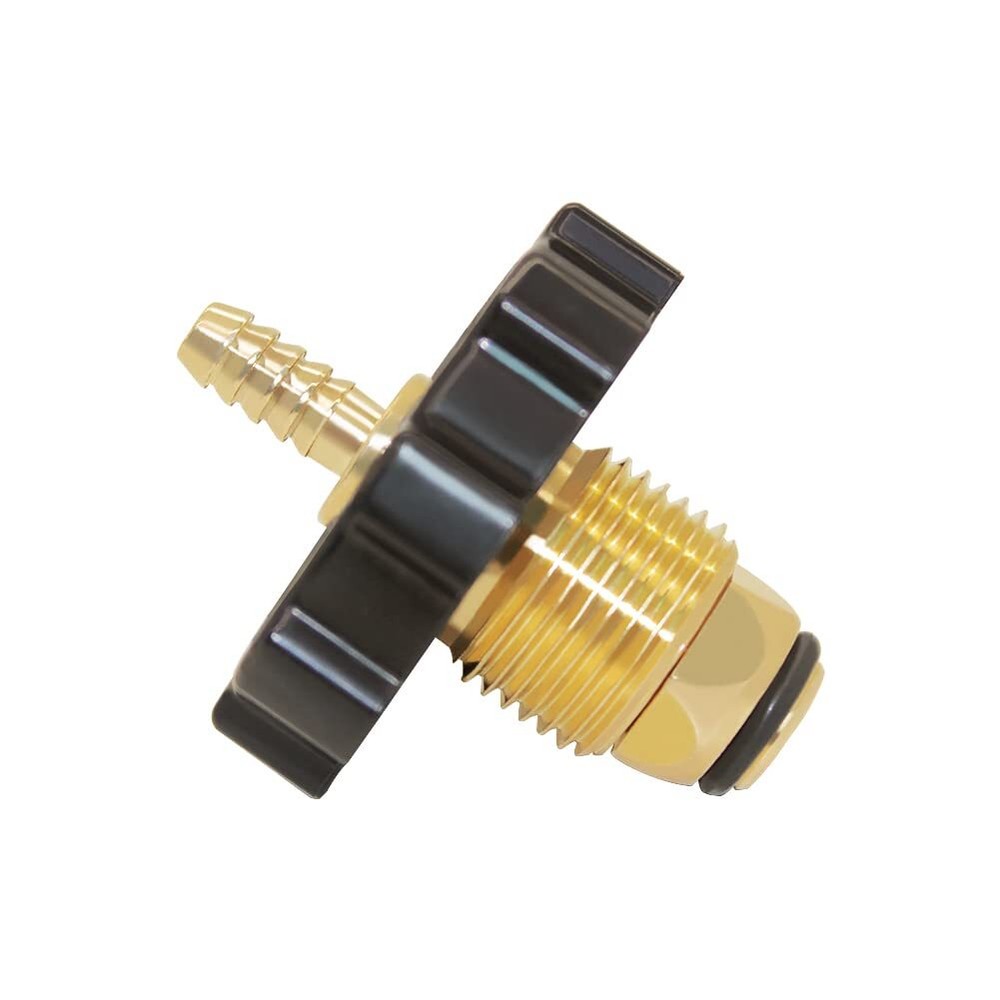 Soft Nose POL Propane Tank Adapter 1/4 Hose Barb LP Adapter Solid Brass