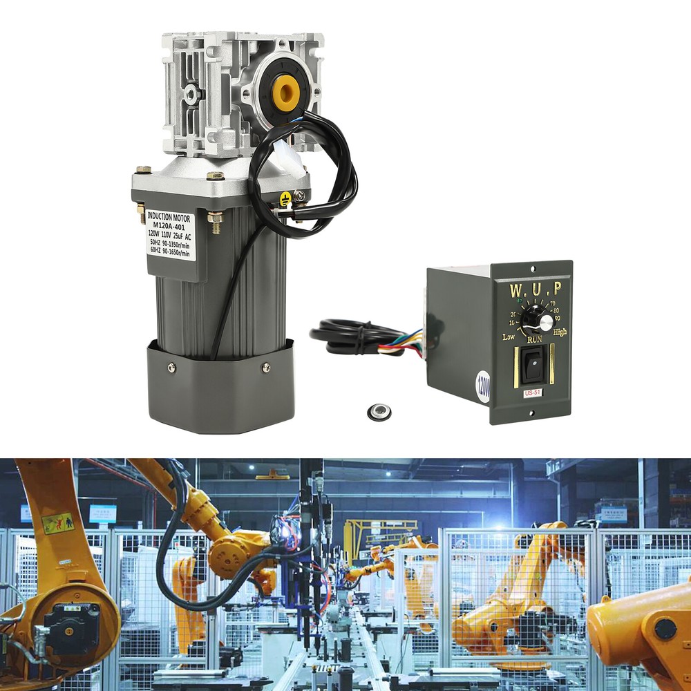 Worm Gear Motor 120W AC 110V Speed Controller Industrial Gearbox Electric RV30