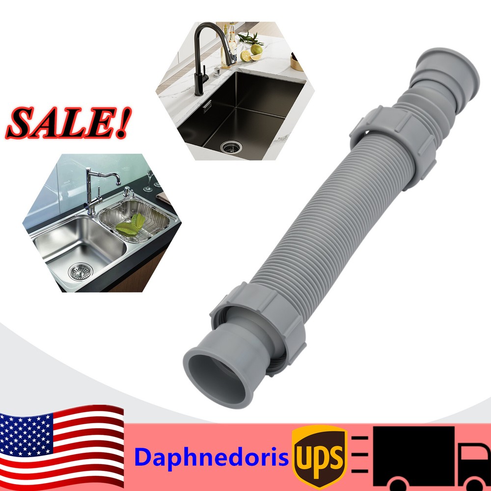 NEW Kitchen Sink Flexible Tubular Drain Tubing Pipe Basin Water Drain Hose Tube