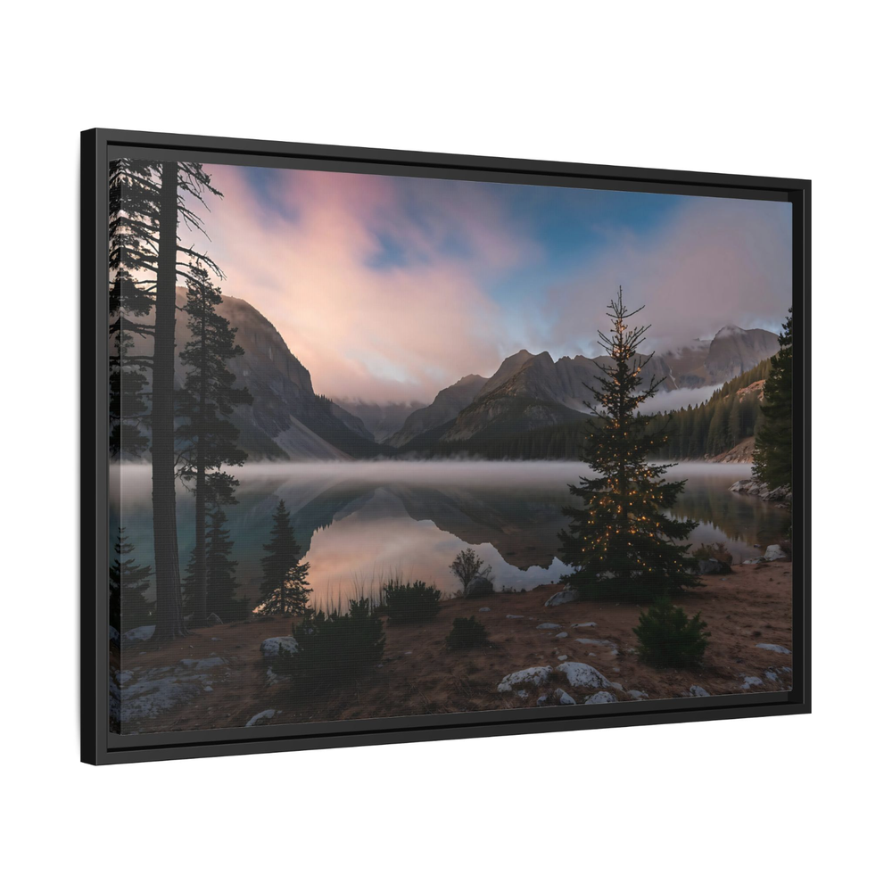 Christmas Themed Landscape Framed Canvas Print Wall Art Home Office Decor