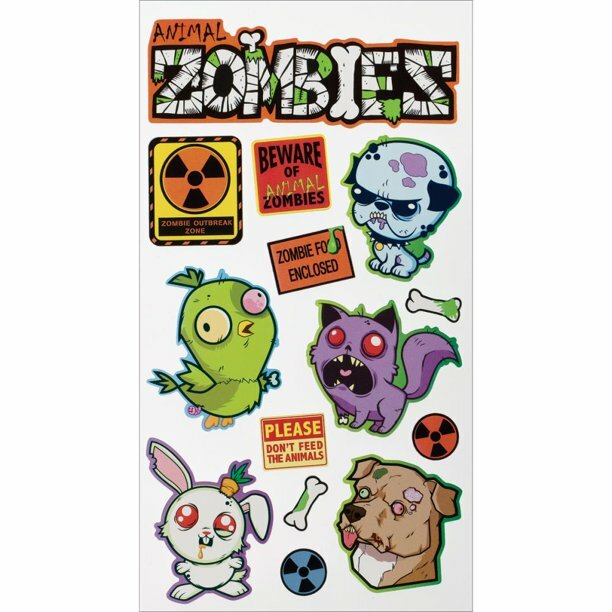 Sticko Animal Zombies Halloween Stickers Planner Supply Scrapbook Crafts
