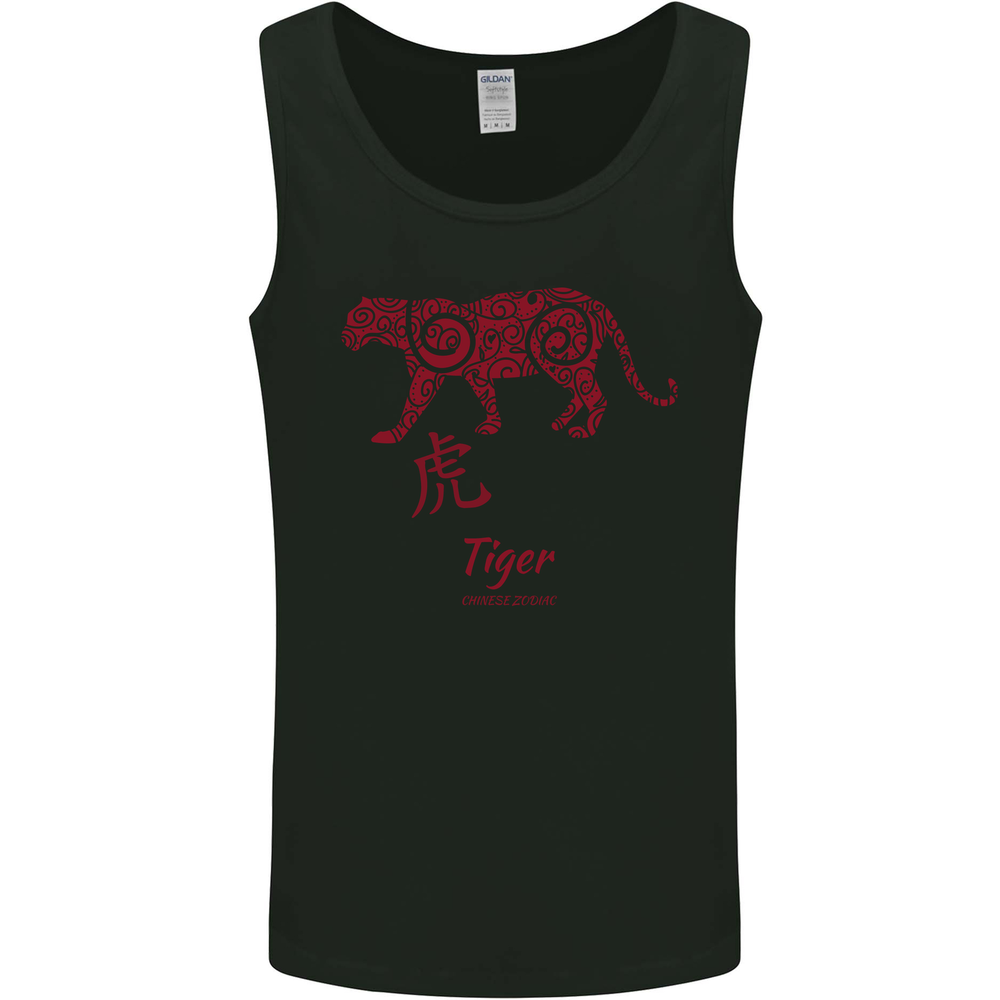 Chinese Zodiac Shengxiao Year of the Tiger Mens Vest Tank Top