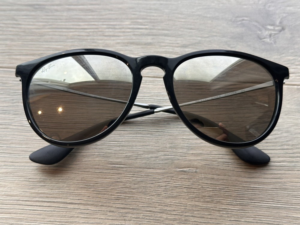 Ray-Ban Erika Non-Polarized Sunglasses Black Blue Mirror RB4171 with Case 601/55