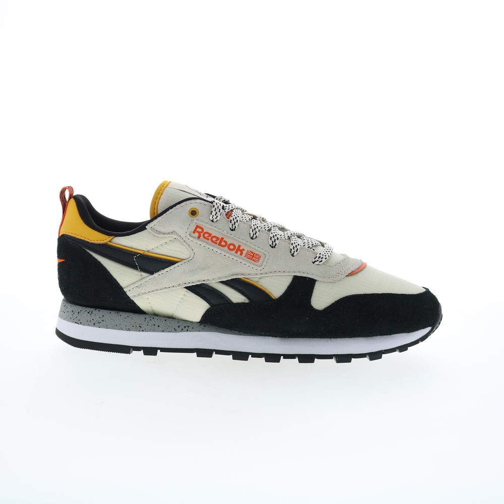 Reebok Classic Leather Mens Beige Suede Lifestyle Sneakers