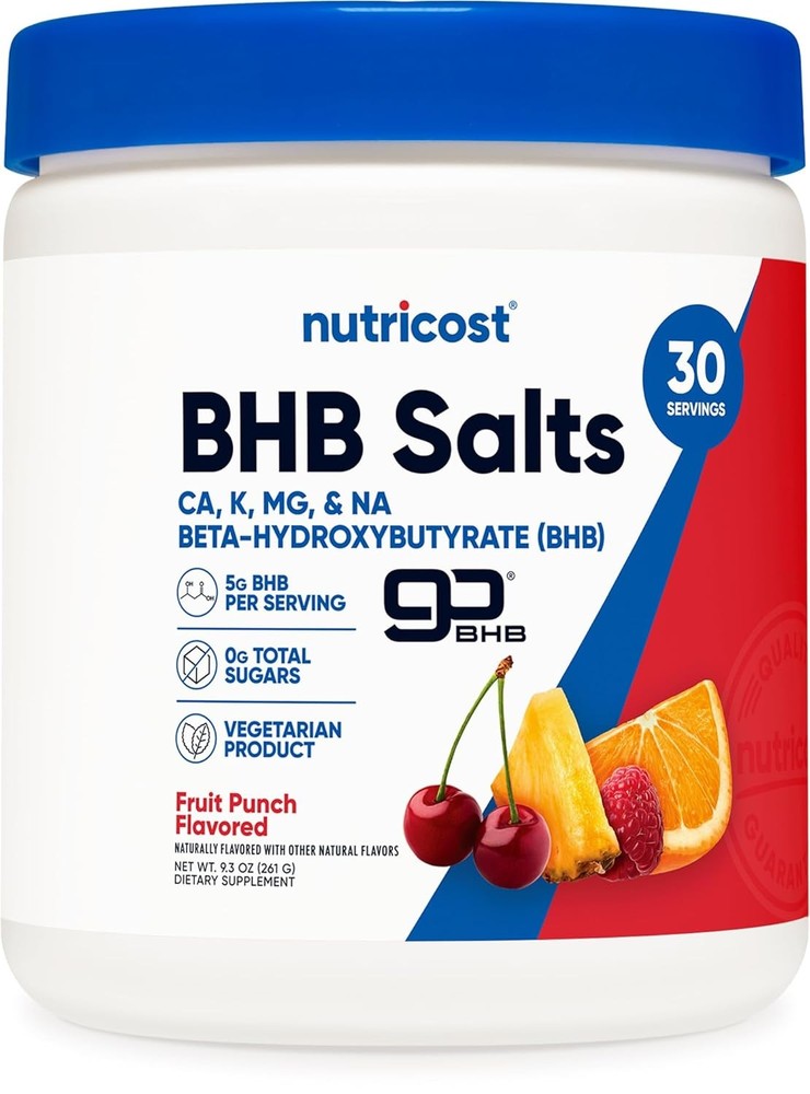 Nutricost Fruit Punch BHB Salts Drink Mix with 5G BHB per Serving - 30 Servings