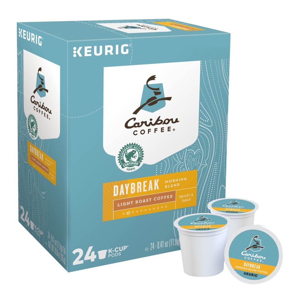 Caribou Coffee Daybreak Morning Blend Light Roast K-Cup Pods 24 Count