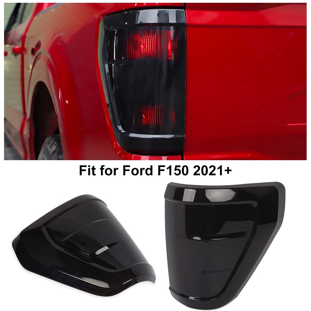 2pcs Smoked Black Tail Light Trim Bezel Cover Overlay for 2021-25 Ford F150
