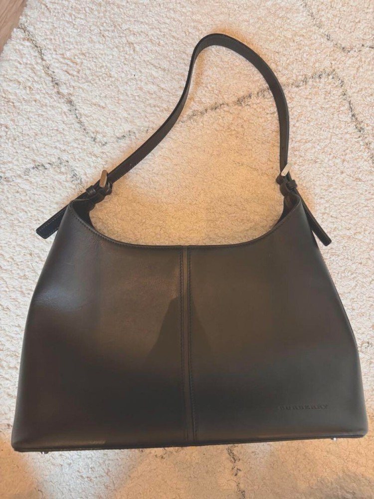 Burberry Shoulder Bag Nova Check Leather Brown Authentic F1114689