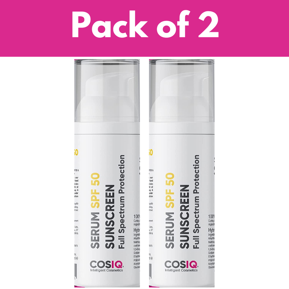 Cos-IQ Serum SPF 50 Sunscreen, PA++++ Full Spectrum Protection, Lightweight 30ml