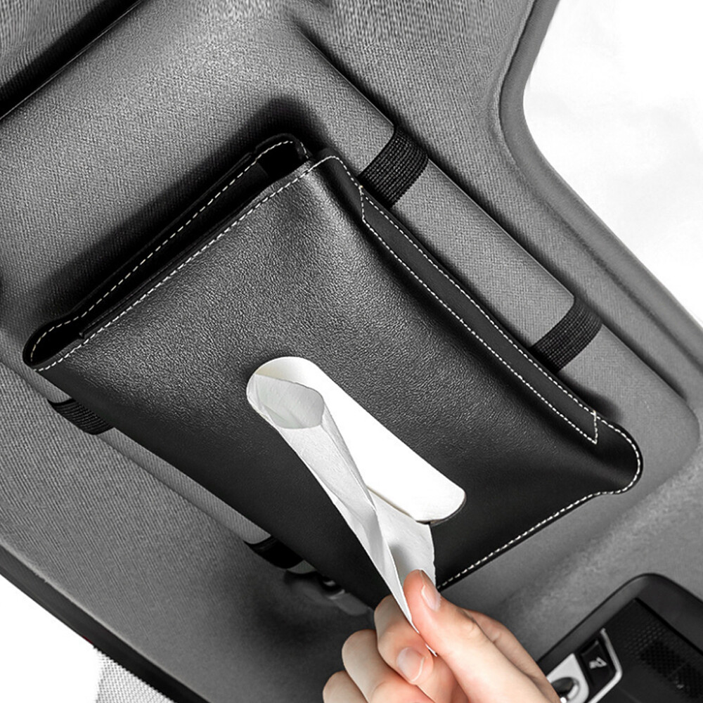 1x Car Interior Accessories Sun Visor Tissue Box Paper Towel Case Napkin Holder