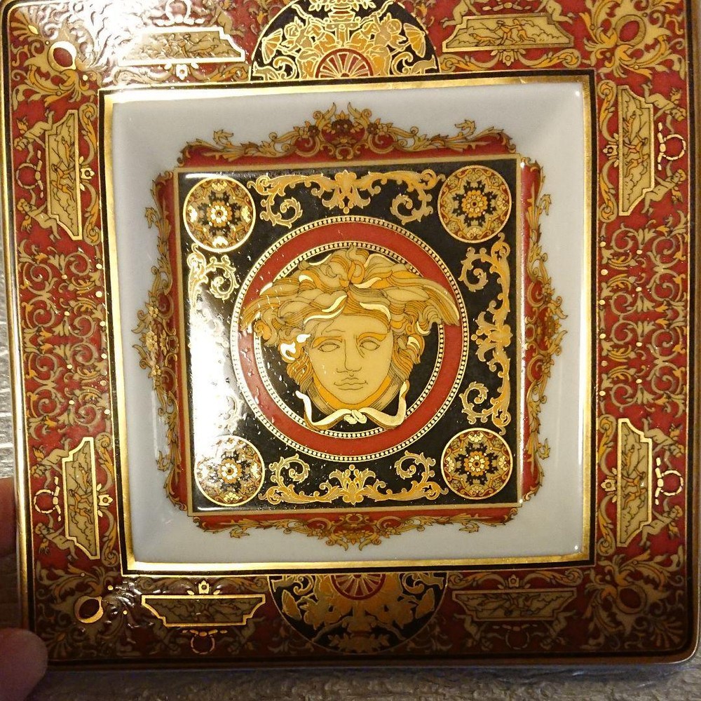 Rare Vintage Gianni Versace Rosenthal Blue Medusa Ashtray no box