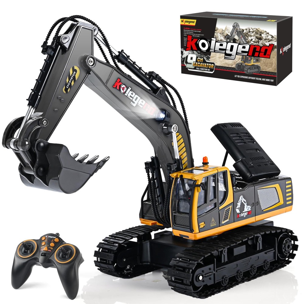16-Inch 11-Channel RC Excavator Toy with Remote Control