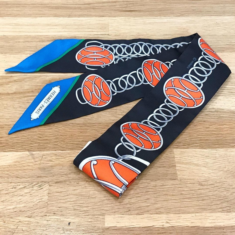 Hermes Twilly Scarf Lift Profile Noir Cobalt New Luxury Silk Accessory