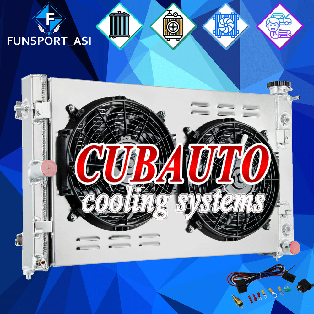 3-ROW Aluminum Radiator Shroud Fan Relay For 2005-2006 Pontiac GTO 6.0L V8 LS2