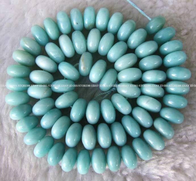 6x10mm Smooth Green Amazonite Rondelle Beads 16 Inch Strand