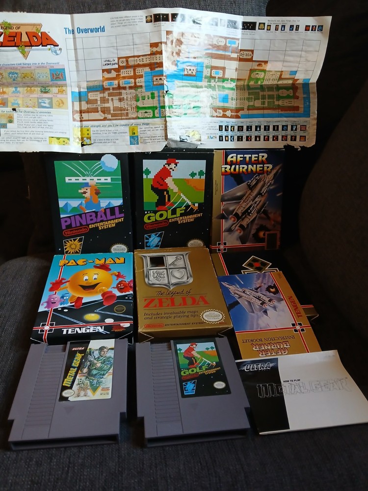 Legend of Zelda & Metal Gear NES Bundle with After Burner Manual
