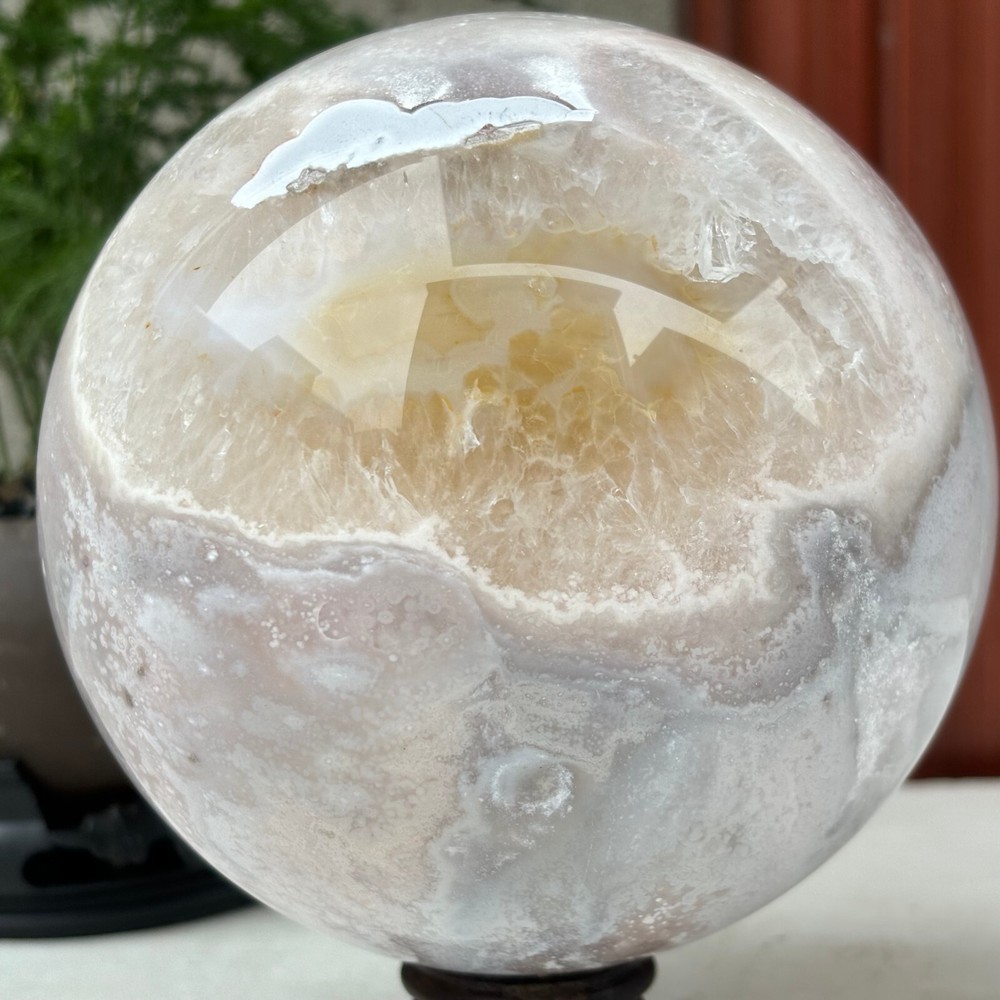 2332g Natural Sakura Agate Quartz Sphere Crystal Ball Reiki Healing Decoration
