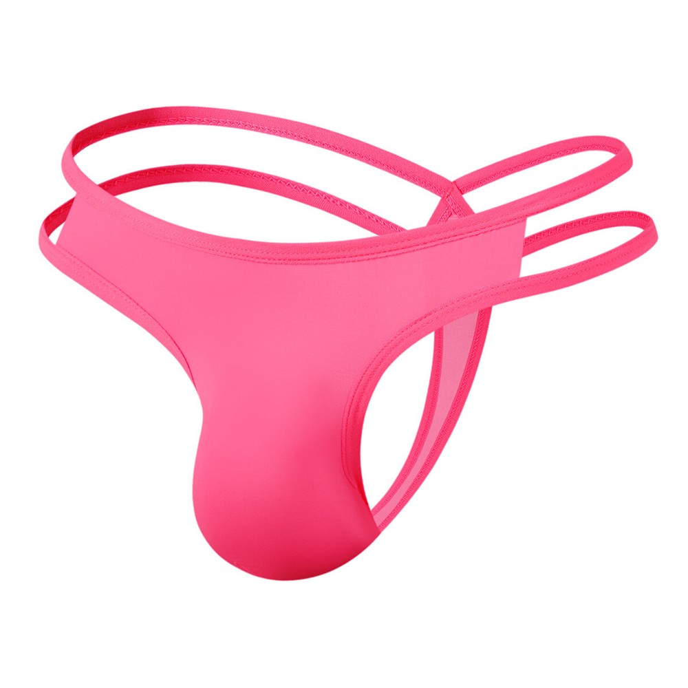 Sexy Ultra-Thin Men's Thong G-string Briefs Soft Silky Pouch Hipsters Underwear